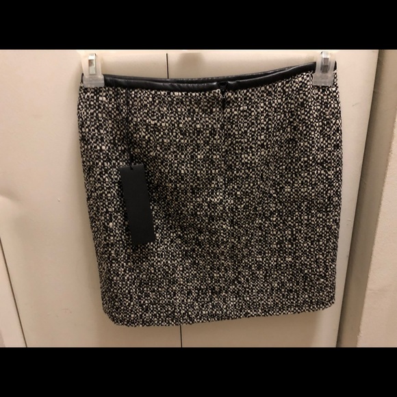 Karl Lagerfeld  Leather trimmed  tweed Mini Skirt - Picture 7 of 8